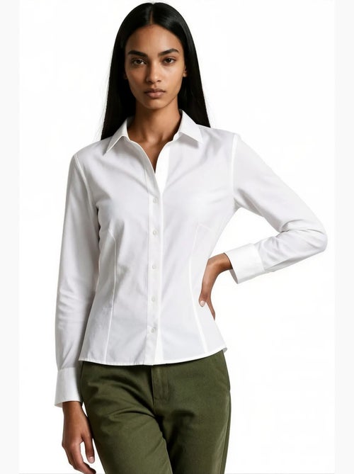 Camisa feminina em mistura de algodão busem - Kiabi Camisa feminina em mistura de algodão busem - Kiabi