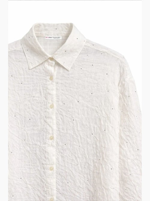 Camisa feminina em mistura de algodão mixray - Kiabi