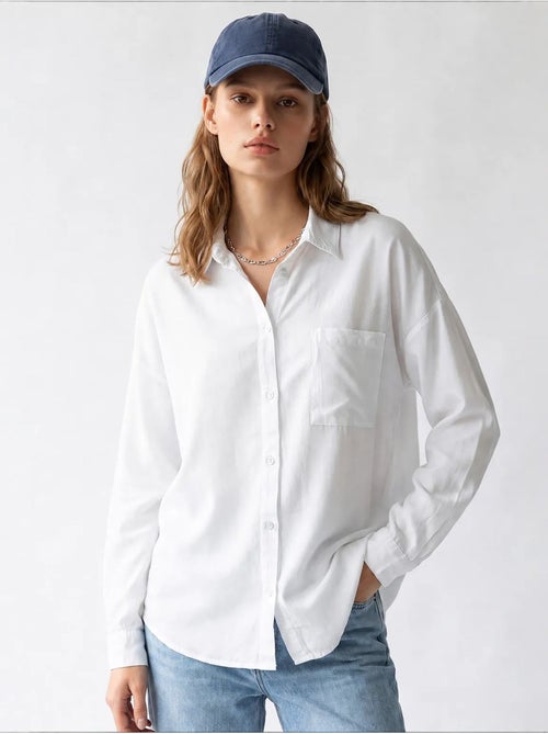 Camisa feminina em tencel mixray - Kiabi
