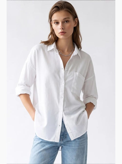 Camisa feminina em tencel mixray - Kiabi