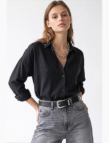 Camisa feminina em tencel mixray