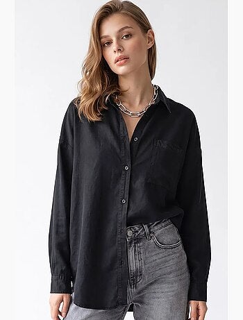 Camisa feminina em tencel mixray