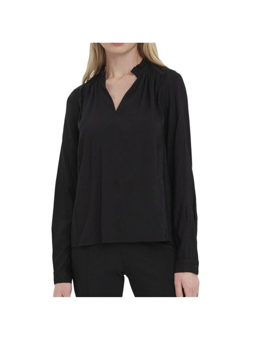 Camisa feminina vero moda bell de manga comprida preta - Kiabi Camisa feminina vero moda bell de manga comprida preta - Kiabi
