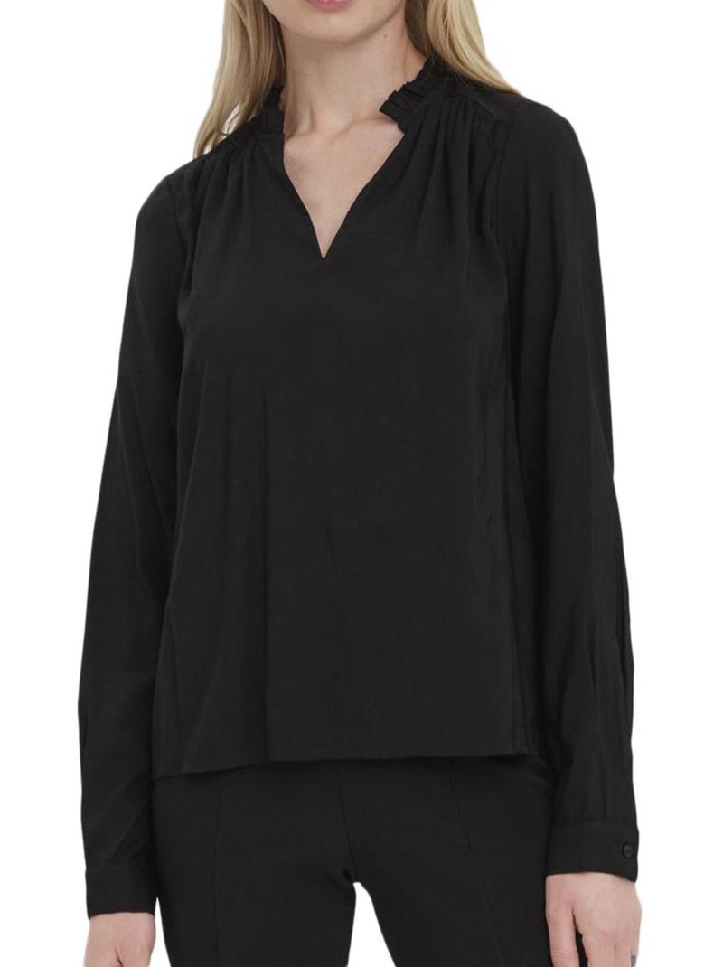Camisa Feminina Vero Moda Bell de Manga Comprida Preta Preto - Kiabi