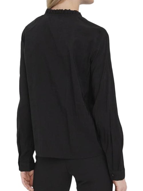 Camisa feminina vero moda bell de manga comprida preta - Kiabi Camisa feminina vero moda bell de manga comprida preta - Kiabi