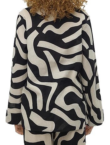 Camisa Feminina Vero Moda Magnete Preta/Bege