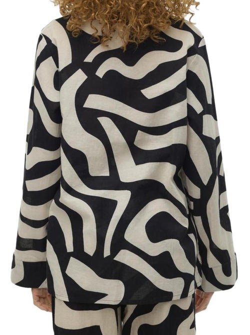 Camisa Feminina Vero Moda Magnete Preta/Bege - Kiabi Camisa Feminina Vero Moda Magnete Preta/Bege - Kiabi