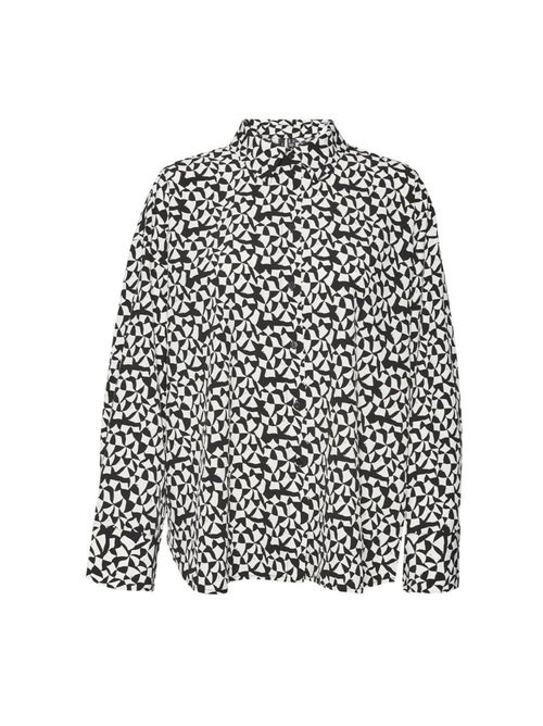 Camisa Feminina Vero Moda Meva Oya Preto/Branco - Kiabi