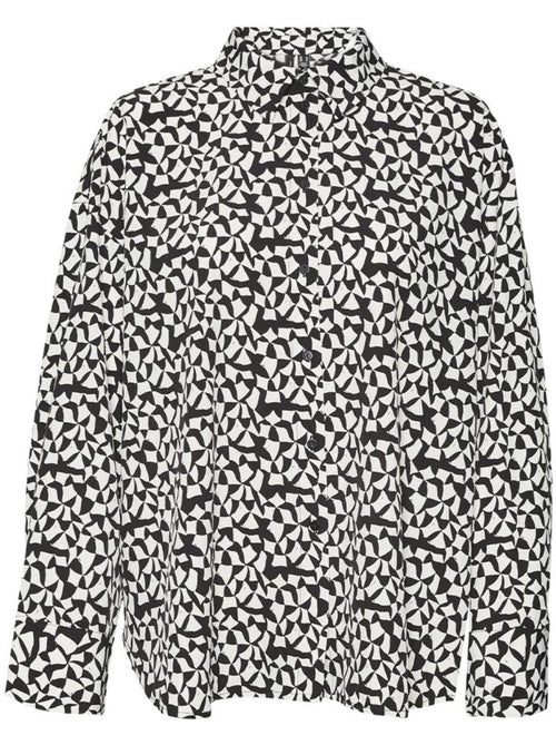 Camisa feminina vero moda meva oya preto/branco - Kiabi Camisa feminina vero moda meva oya preto/branco - Kiabi