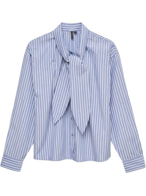 Camisa Feminina Vero Moda Milena Branca/Azul - Kiabi Camisa Feminina Vero Moda Milena Branca/Azul - Kiabi