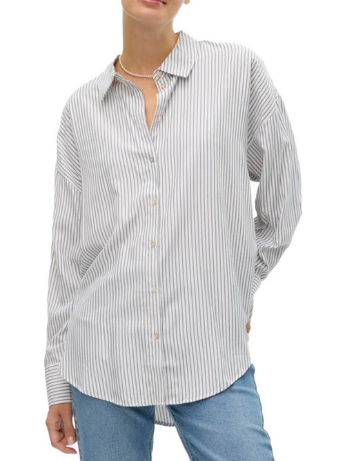 Camisa Feminina Vero Moda Nora Branca/Cinzenta - Kiabi