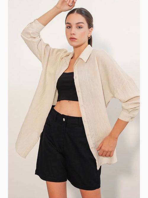 Camisa feminina viscose nylon bdart - Kiabi Camisa feminina viscose nylon bdart - Kiabi