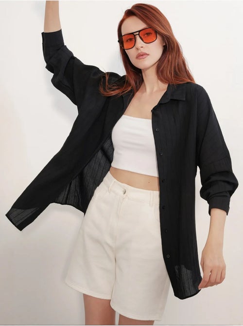 Camisa feminina viscose nylon bdart - Kiabi Camisa feminina viscose nylon bdart - Kiabi