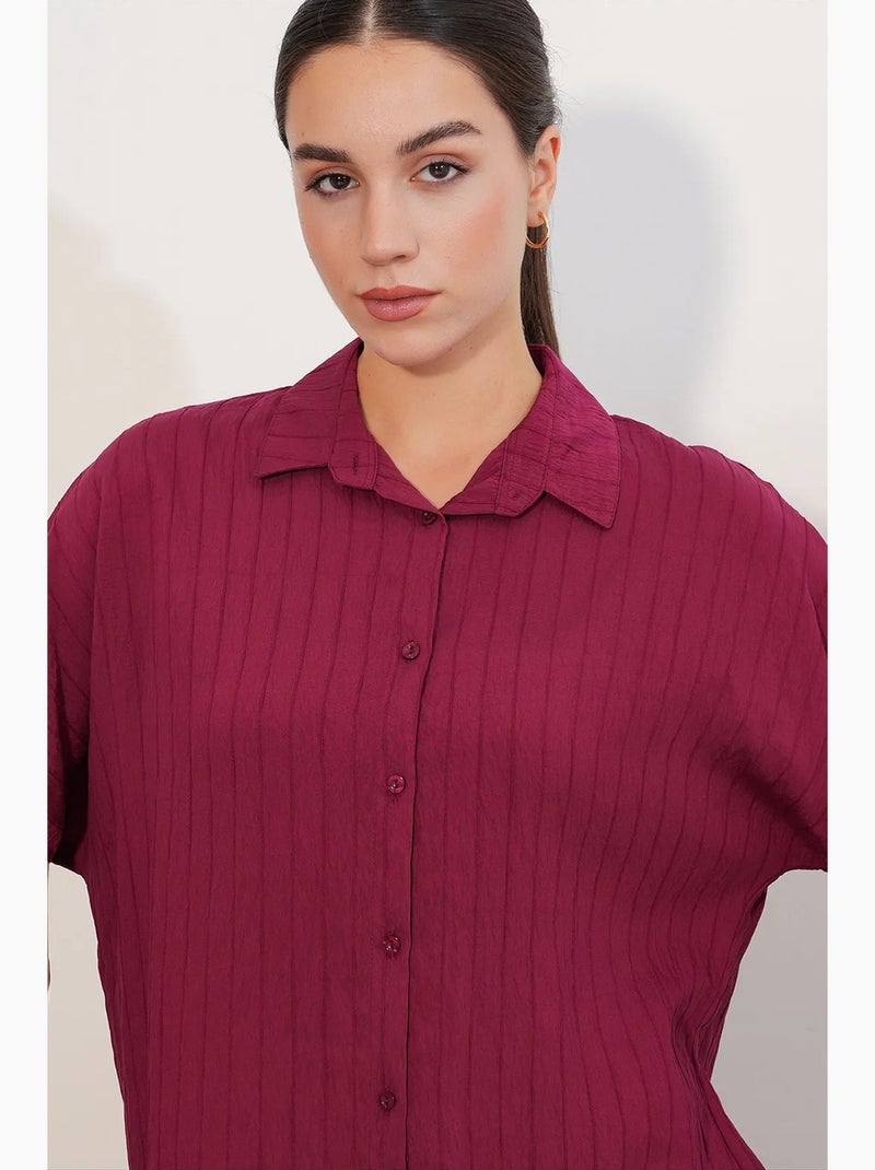 Camisa feminina viscose nylon bdart Vermelho bordô - Kiabi