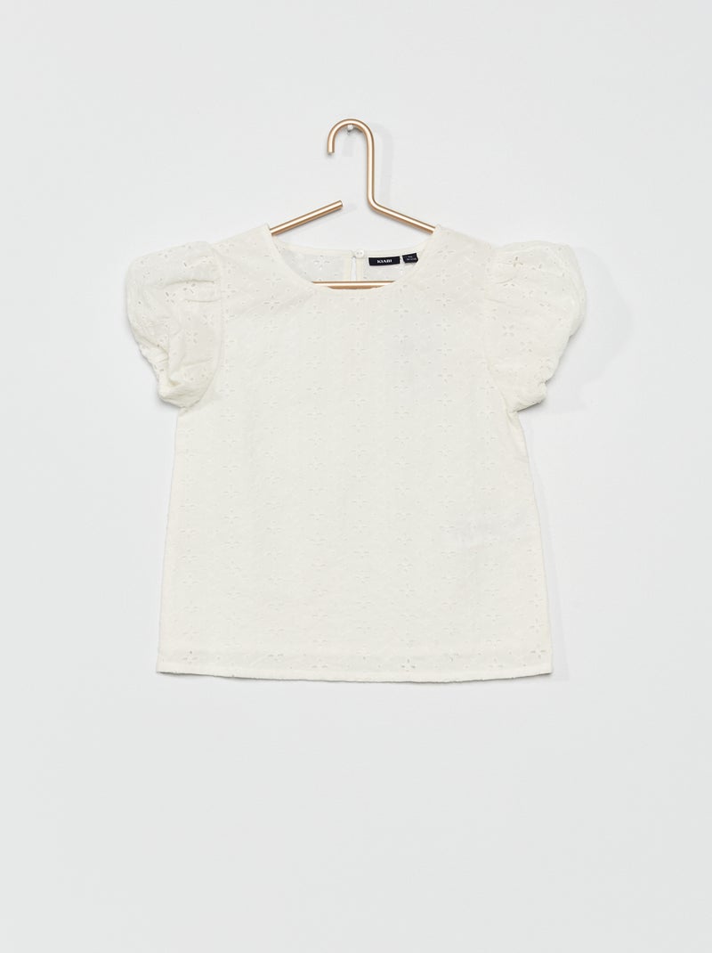 Camisa fina em relevo Branco - Kiabi