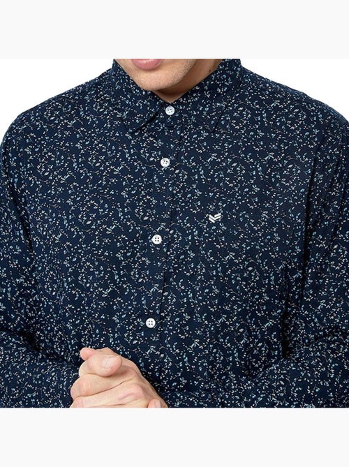 Camisa Floral Masculina Kaporal Montye Azul Marinho - Kiabi Camisa Floral Masculina Kaporal Montye Azul Marinho - Kiabi