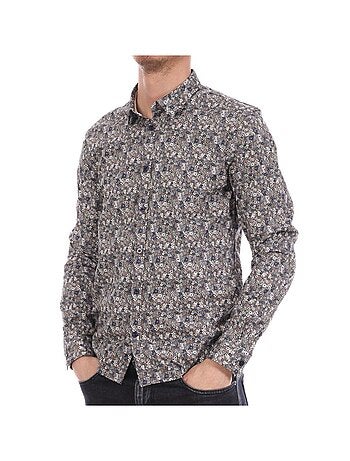 Camisa Floral Masculina Teddy Smith Carton Azul-Marinho
