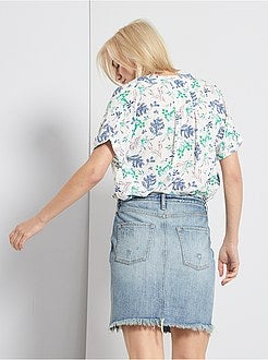 Camisa florida em viscose - Kiabi