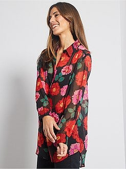 Camisa florida transparente - Kiabi