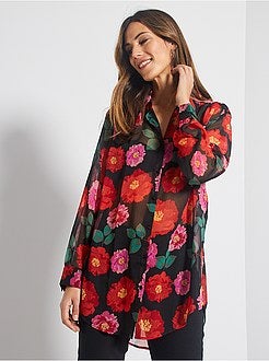 Camisa florida transparente - Kiabi