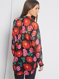 Camisa florida transparente - Kiabi