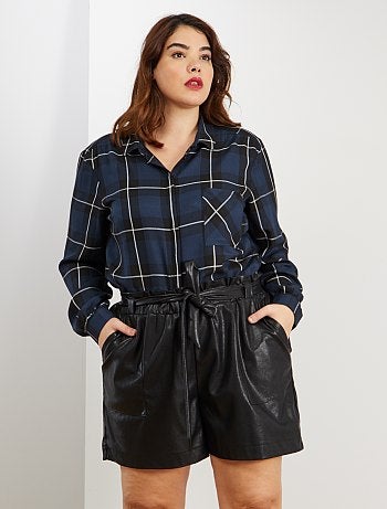 Camisa fluida aos quadrados - Kiabi