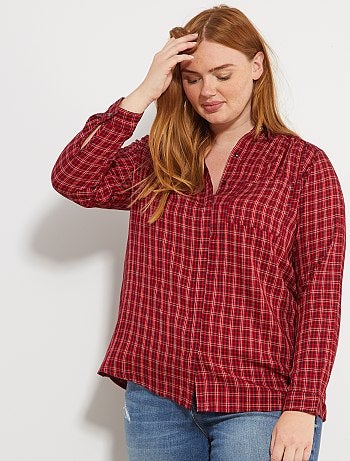 Camisa fluida aos quadrados - Kiabi