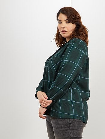 Camisa fluida aos quadrados - Kiabi