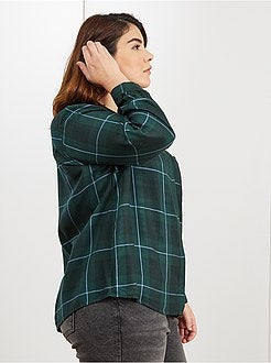 Camisa fluida aos quadrados - Kiabi