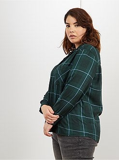 Camisa fluida aos quadrados - Kiabi