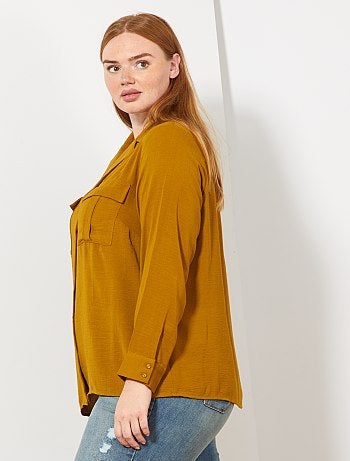 Camisa fluida com bolsos largos - Kiabi