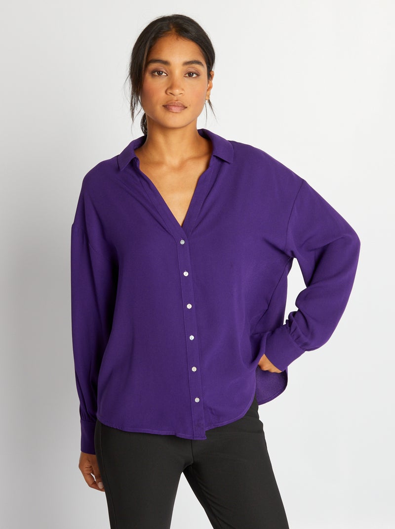 Camisa fluida com colarinho em bico VIOLETA - Kiabi