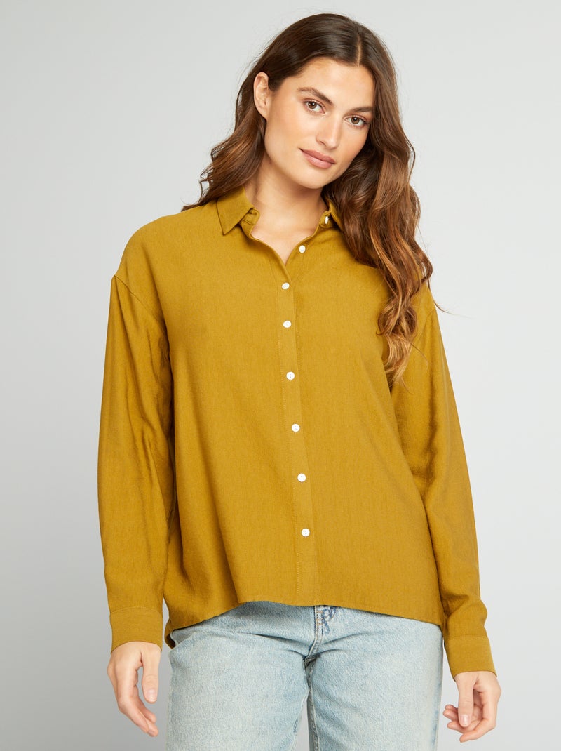 Camisa fluida com corte assimétrico VERDE - Kiabi