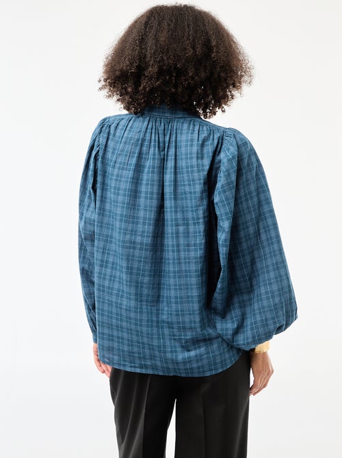 Camisa fluida com estampado de xadrez - Kiabi