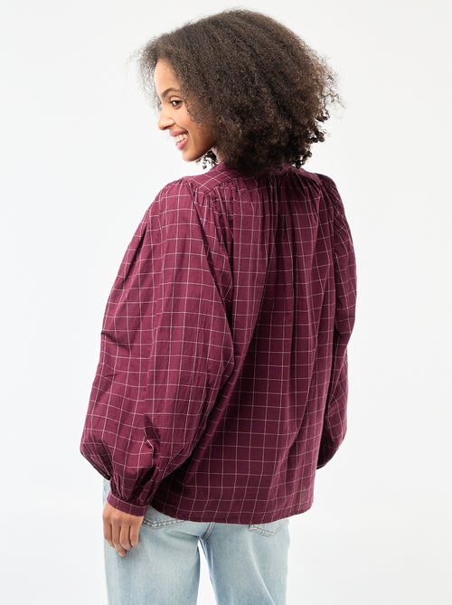 Camisa fluida com estampado de xadrez - Kiabi