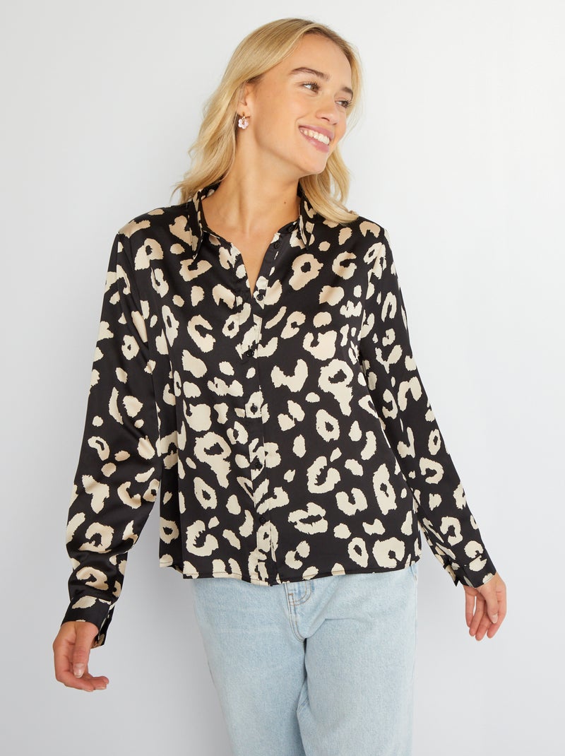 Camisa fluida com estampado 'JDY' Leopardo - Kiabi