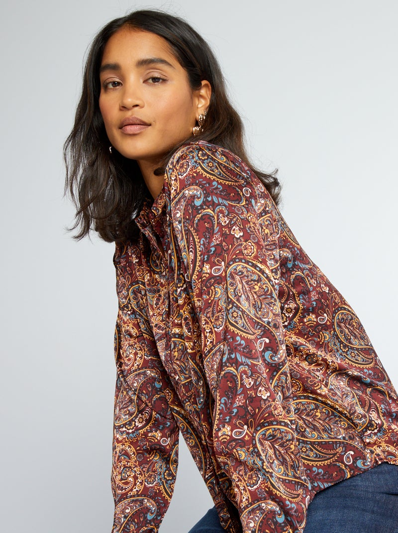 Camisa fluida com estampado 'JDY' PRETO - Kiabi