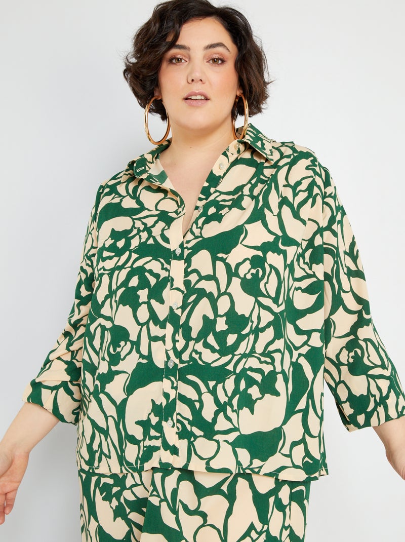 Camisa fluida com estampado VERDE - Kiabi
