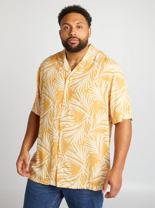 Camisa fluida com gola pijama