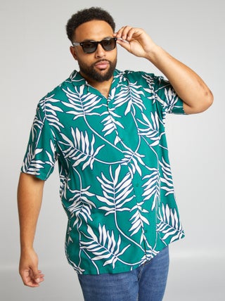 Camisa fluida com gola pijama