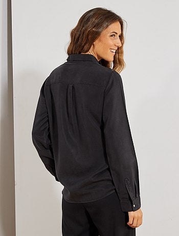 Camisa fluida com macramé - Kiabi