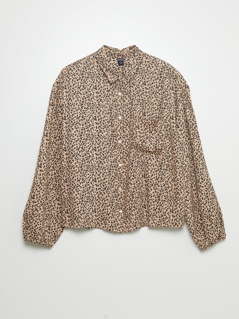 Camisa fluida com motivo - So Easy BEGE - Kiabi