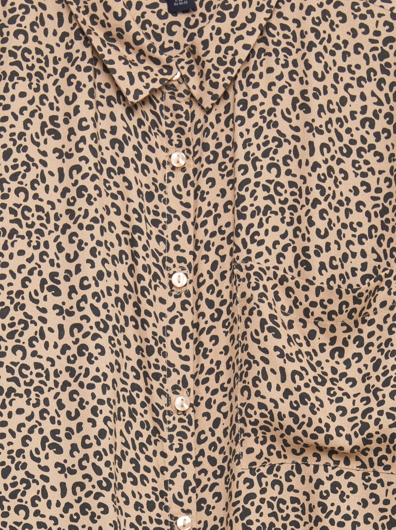 Camisa fluida com motivo - So Easy BEGE - Kiabi