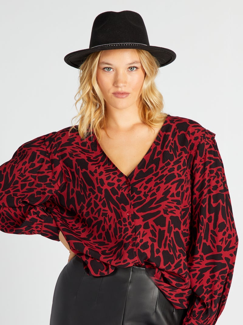 Camisa fluida com motivo VERMELHO - Kiabi
