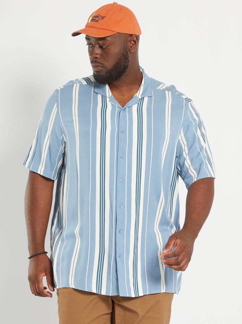 Camisa fluida com motivos AZUL - Kiabi
