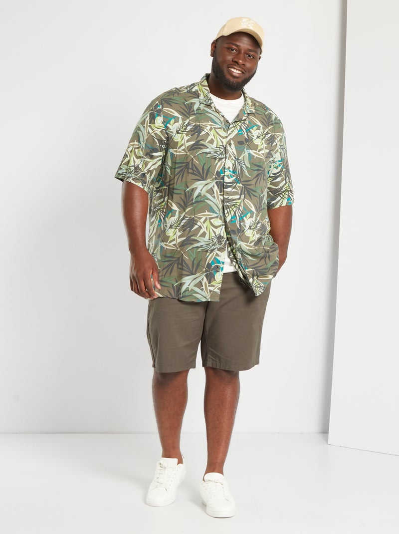 Camisa fluida com motivos CAQUI - Kiabi