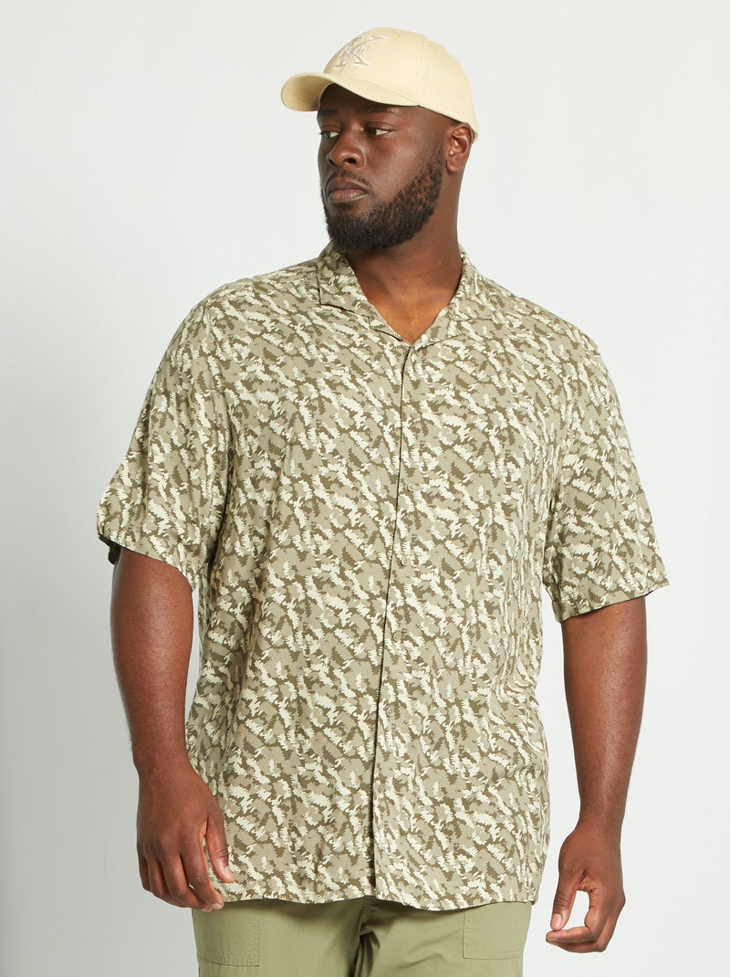 Camisa fluida com motivos CAQUI - Kiabi
