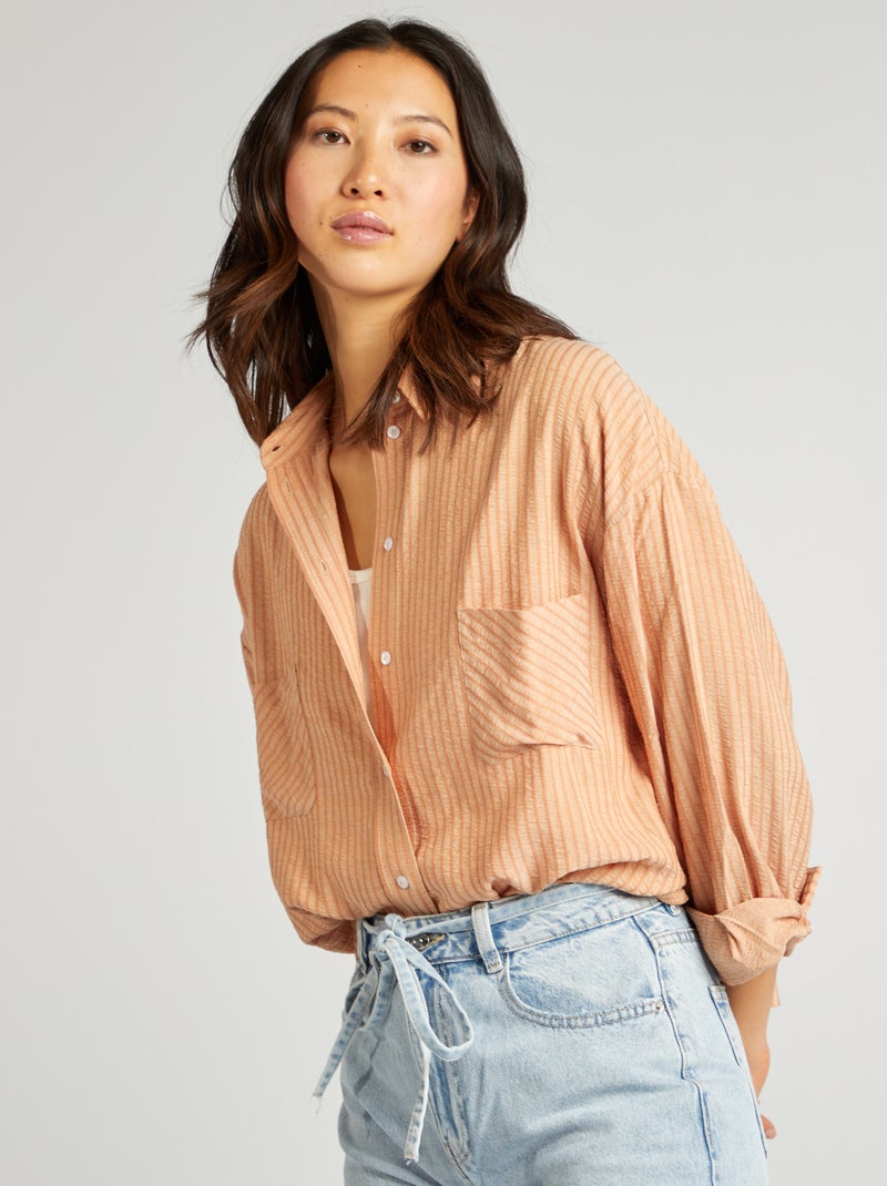 Camisa fluida corte oversize ROSA - Kiabi
