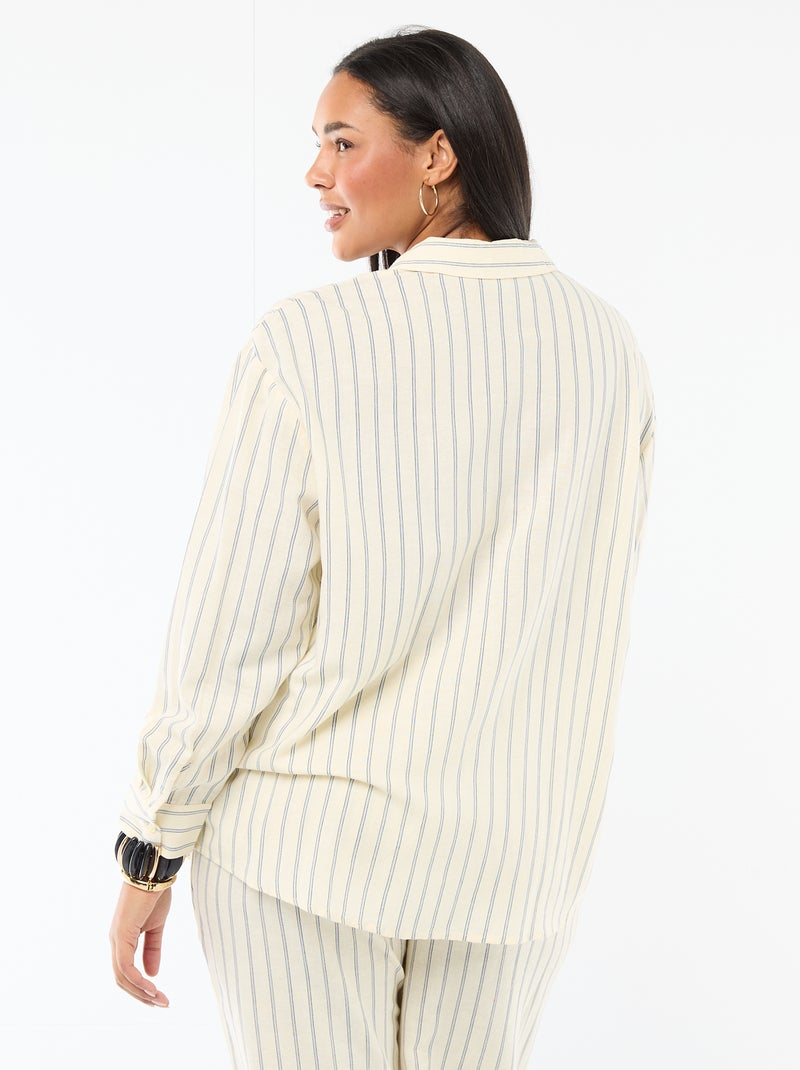 Camisa fluida de manga comprida Amarelo - Kiabi