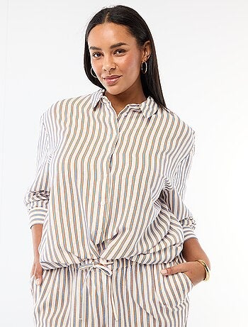 Camisa fluida de manga comprida